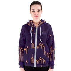 Skyscraper Town Urban Towers Women s Zipper Hoodie by pakminggu