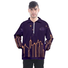 Skyscraper Town Urban Towers Men s Half Zip Pullover by pakminggu