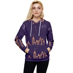 Skyscraper Town Urban Towers Women s Lightweight Drawstring Hoodie by pakminggu