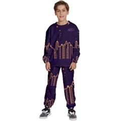 Skyscraper Town Urban Towers Kids  Sweatshirt Set by pakminggu