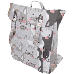 Cute Cats Seamless Pattern Buckle Up Backpack by pakminggu