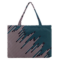 Abstract Diagonal Striped Lines Pattern Zipper Medium Tote Bag by pakminggu