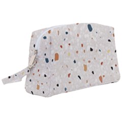 Terrazzo Natural Stone Pattern Art Wristlet Pouch Bag (large) by pakminggu