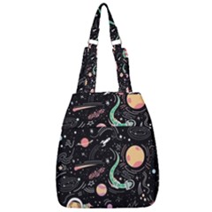 Cat And Dog Space Pattern Center Zip Backpack by pakminggu