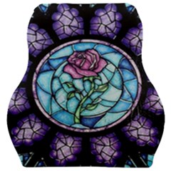 Cathedral Rosette Stained Glass Beauty And The Beast Car Seat Velour Cushion  by Cowasu