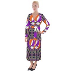 Gratefuldead Grateful Dead Pattern Velvet Maxi Wrap Dress by Cowasu