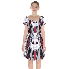 Krampus Short Sleeve Bardot Dress by Cowasu