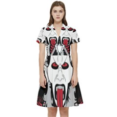 Krampus Short Sleeve Waist Detail Dress by Cowasu