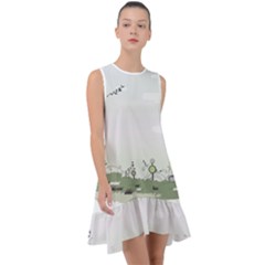 Abstract-background-children Frill Swing Dress by Cowasu