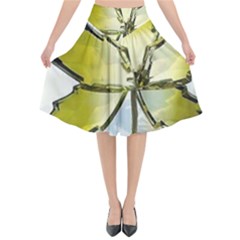 Life Is Beautiful And Green Flared Midi Skirt