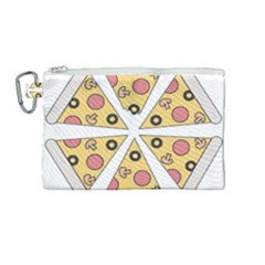 Pizza-slice-food-italian Canvas Cosmetic Bag (medium) by Cowasu