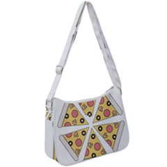 Pizza-slice-food-italian Zip Up Shoulder Bag by Cowasu