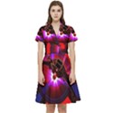 Science-fiction-cover-adventure Short Sleeve Waist Detail Dress View1