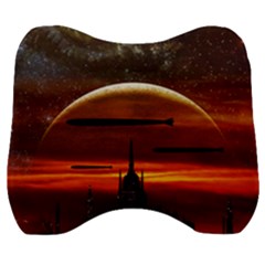 Science-fiction-digital-illustration Velour Head Support Cushion by Cowasu