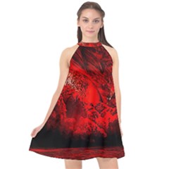 Planet-hell-hell-mystical-fantasy Halter Neckline Chiffon Dress  by Cowasu