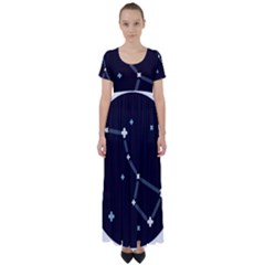 Celebrities-categories-universe-sky High Waist Short Sleeve Maxi Dress by Cowasu