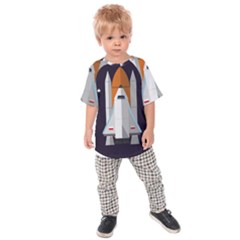 Rocket-space-universe-spaceship Kids  Raglan T-shirt