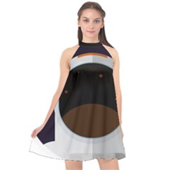 Astronaut-space-astronomy-universe Halter Neckline Chiffon Dress  by Cowasu