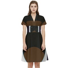 Astronaut-space-astronomy-universe Short Sleeve Waist Detail Dress by Cowasu