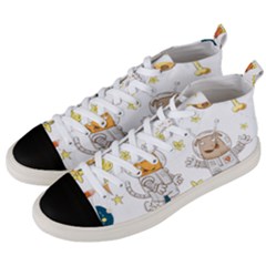 Astronaut-dog-cat-clip-art-kitten Men s Mid-top Canvas Sneakers by Sarkoni