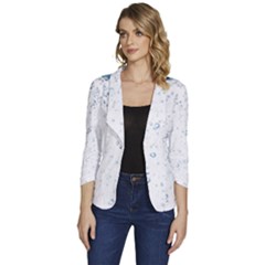 Blue Oxygen-bubbles-in-the-water Women s One-button 3/4 Sleeve Short Jacket by Sarkoni