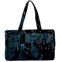 Castle Starry Night Van Gogh Parody Canvas Work Bag by Sarkoni