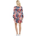 America pattern Tiered Long Sleeve Mini Dress View2