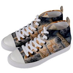 Garden Mushrooms Tree Flower Women s Mid-top Canvas Sneakers by Bangk1t