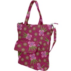 Flower Background Pattern Pink Shoulder Tote Bag by Ravend