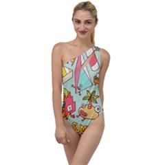 Summer Up Cute Doodle To One Side Swimsuit by Bedest