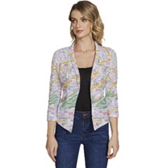 London City Map Women s Casual 3/4 Sleeve Spring Jacket by Bedest