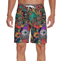 Cute Cartoon Doodle Men s Beach Shorts by Bedest