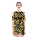 Sunflowers Yellow Flowers Flowers Digital Drawing Shoulder Cutout One Piece Dress View1