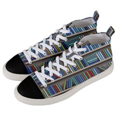 Bookshelf Men s Mid-top Canvas Sneakers by Ravend