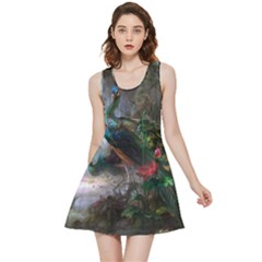 Peacock Art Painting Inside Out Reversible Sleeveless Dress by Ndabl3x