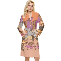 Pusheen Cute Fall The Cat Long Sleeve Velvet Robe by Ndabl3x