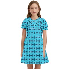 Pattern-123 Kids  Bow Tie Puff Sleeve Dress