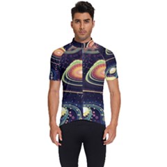 Psychedelic Trippy Abstract 3d Digital Art Men s Short Sleeve Cycling Jersey by Bedest