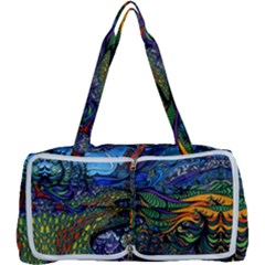 Multicolored Abstract Painting Artwork Psychedelic Colorful Multi Function Bag by Bedest