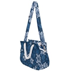 Pattern Flower Nature Rope Handles Shoulder Strap Bag