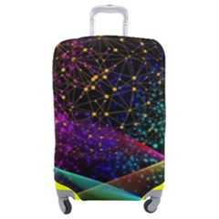 Particles Waves Line Multicoloured Luggage Cover (medium) by Proyonanggan