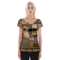 Library Aesthetic Cap Sleeve Top by Sarkoni