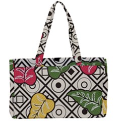 Leaves Foliage Batik Seamless Canvas Work Bag by Sarkoni