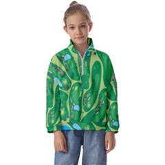 Golf Course Par Golf Course Green Kids  Half Zip Hoodie by Sarkoni