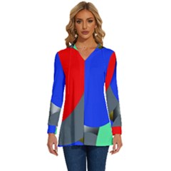 Abstract Circles, Art, Colorful, Colors, Desenho, Modern Long Sleeve Drawstring Hooded Top