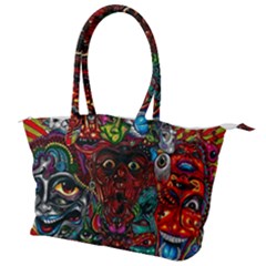 Somewhere Near Oblivion Nightmares Acid Colors Psychedelic Canvas Shoulder Bag by Sarkoni