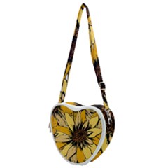 Colorful Seamless Floral Pattern Heart Shoulder Bag