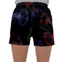 Vector Aquarium Guppies Seamless Fish Pattern With Black Background Sleepwear Shorts View1