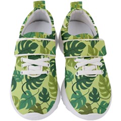 Seamless Pattern Of Monstera Leaves For The Tropical Plant Background Kids  Velcro Strap Shoes by Grandong