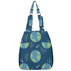 Seamless Pattern Cartoon Earth Planet Center Zip Backpack by Grandong